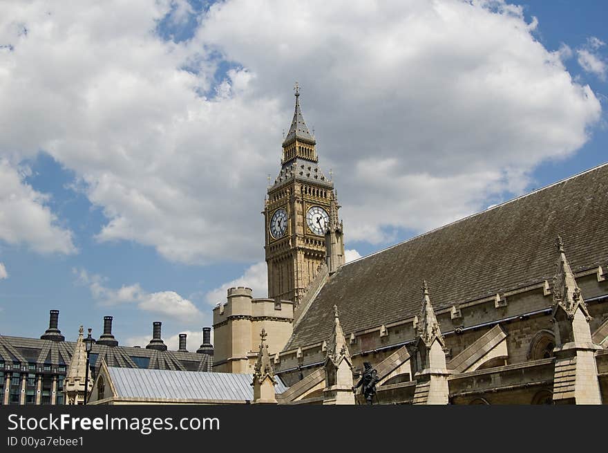 The Big Ben Tower in the Houses of Parliament, London