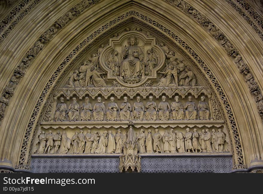 Detail in the entrance of Wetminster Abbey