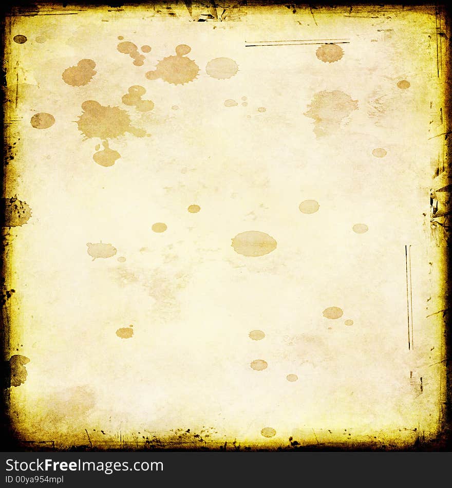 Grungy splatter stained paper