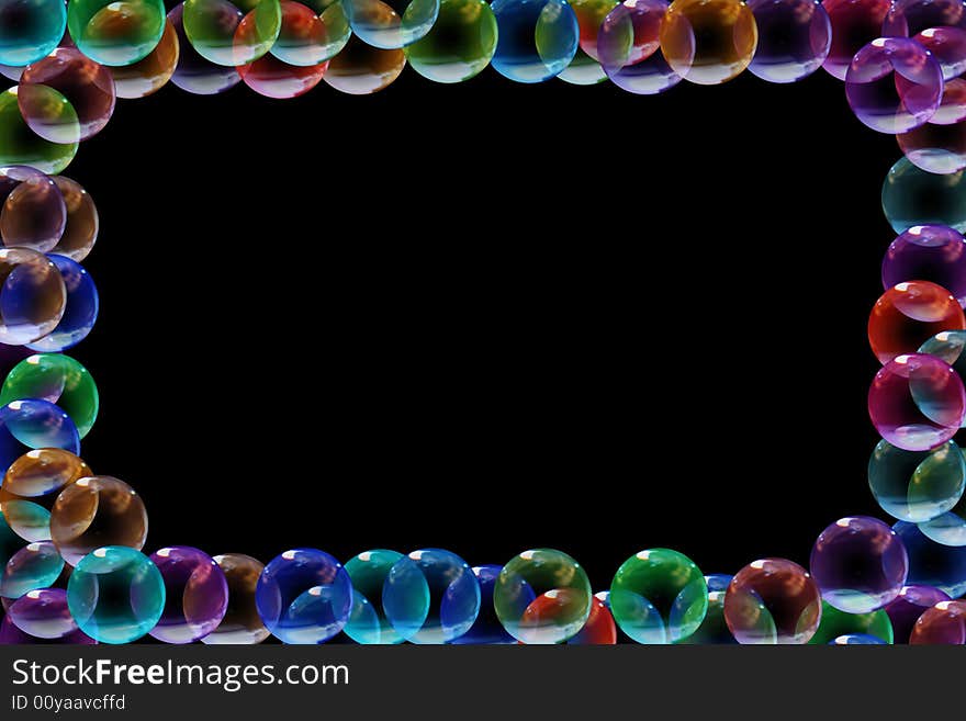 A frame of colors bubbles