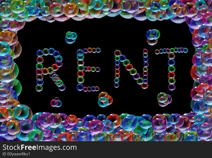 A rent script with bubbles