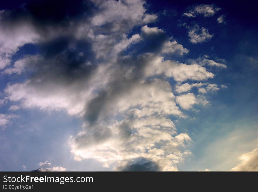 An incredible blue sky, breeze of summer