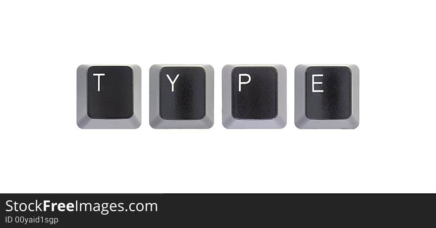 Isolated shot of computer keyboard keys on a white background. Isolated shot of computer keyboard keys on a white background.