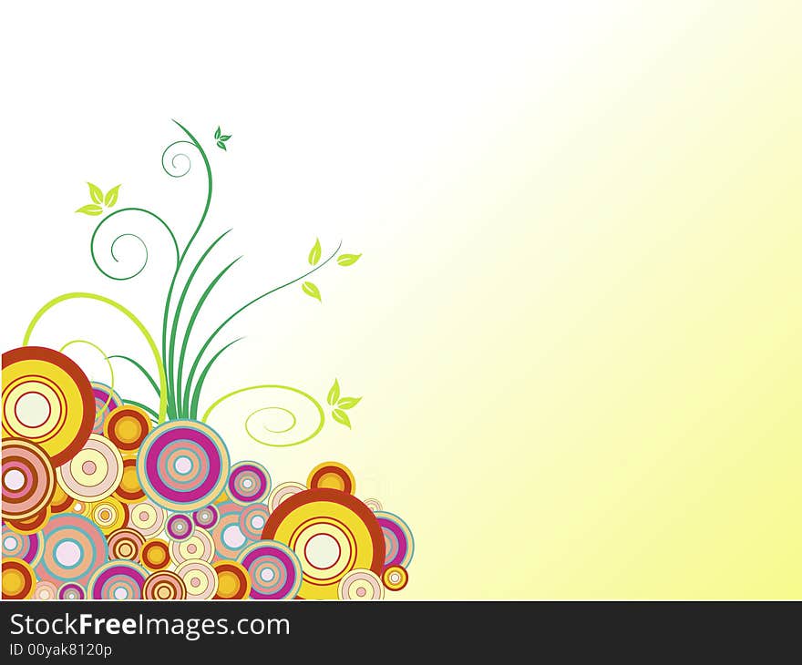 Background with flowers, vecror illustration. Background with flowers, vecror illustration