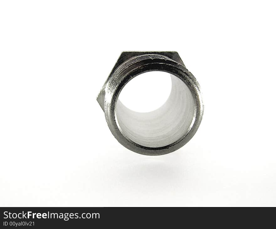 Detail of the cylindrical form on a white background. Detail of the cylindrical form on a white background