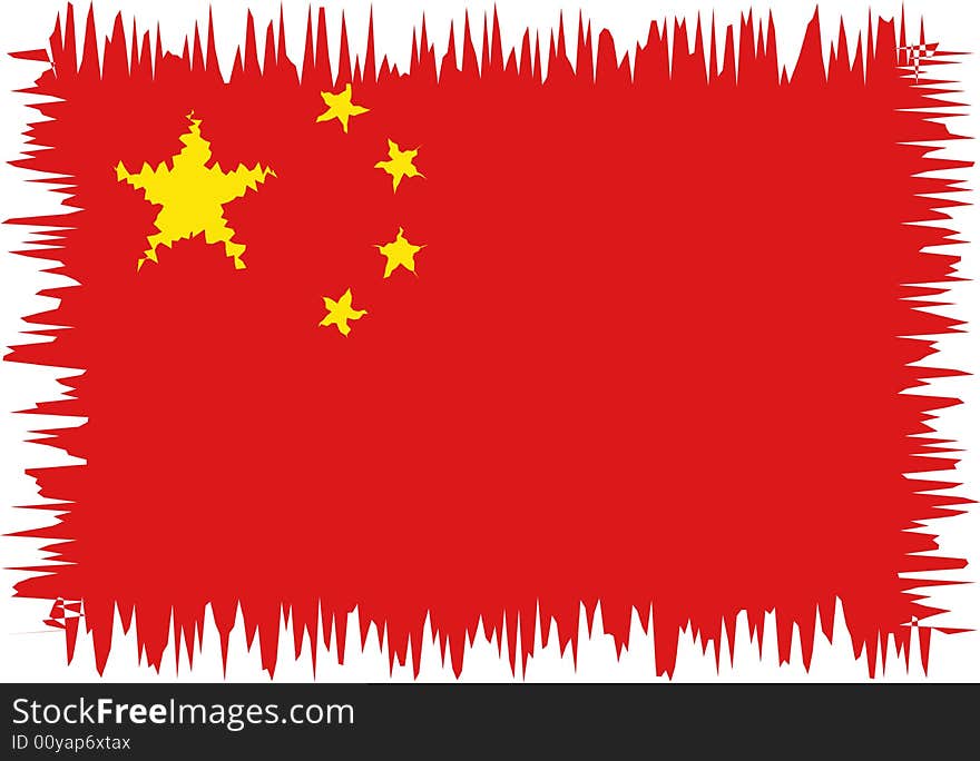 Illustration of the flag of China stylized. Illustration of the flag of China stylized.