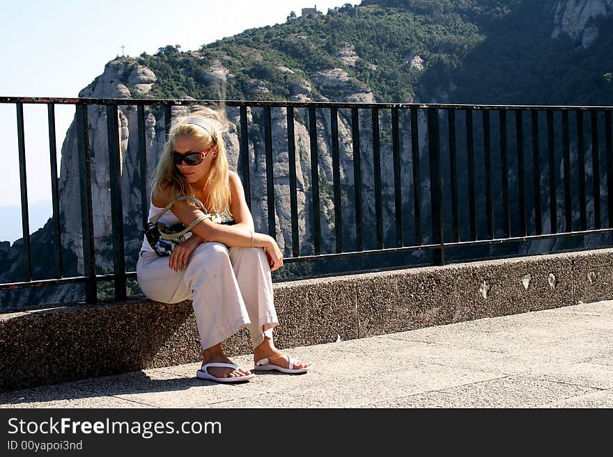 Girl and Mountain.