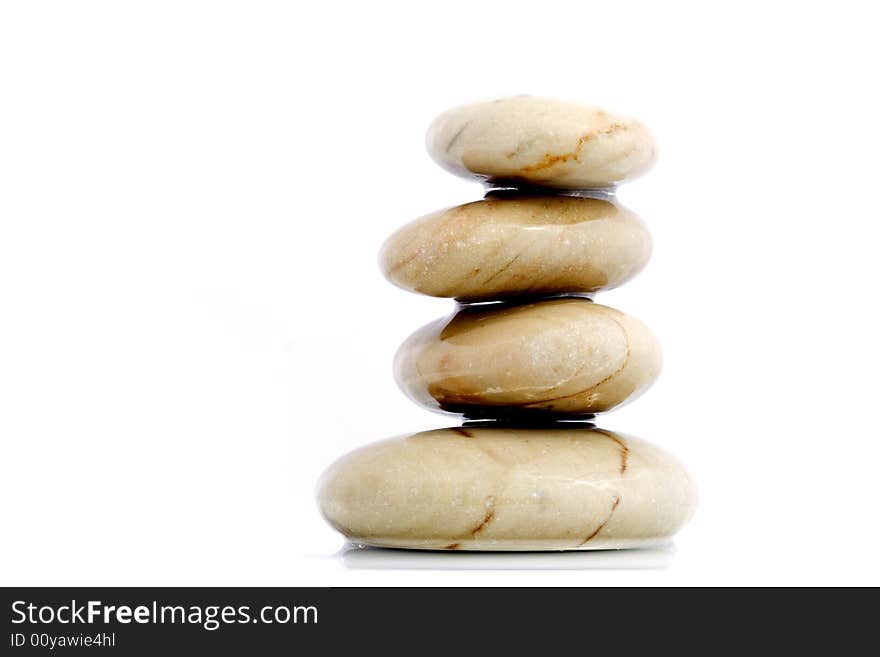 Stone tower isolated on white background