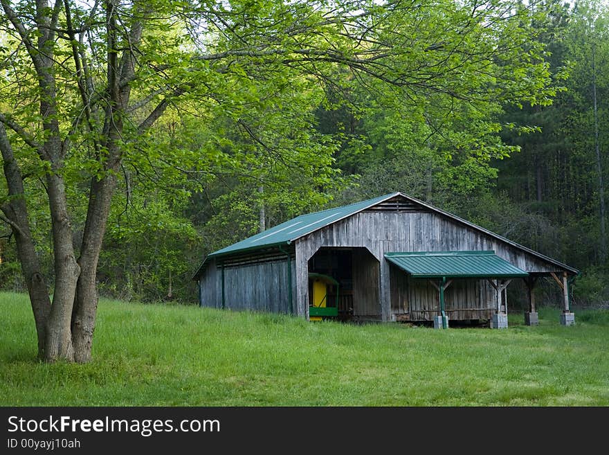 Barn field tree