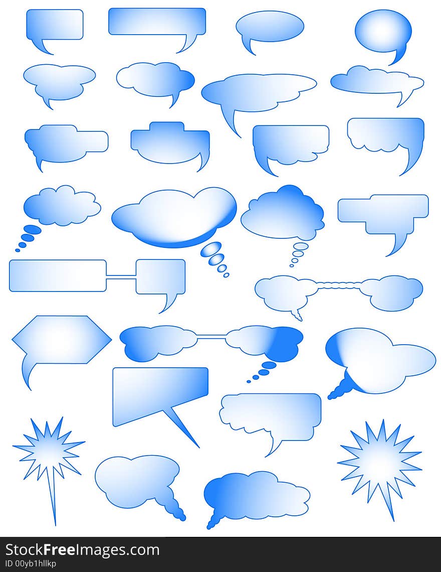 Illustration of communication bubbles, blue