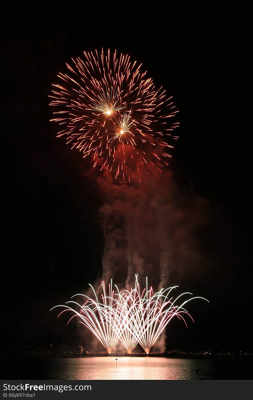 Beginning of the fireworks show in Vancouver