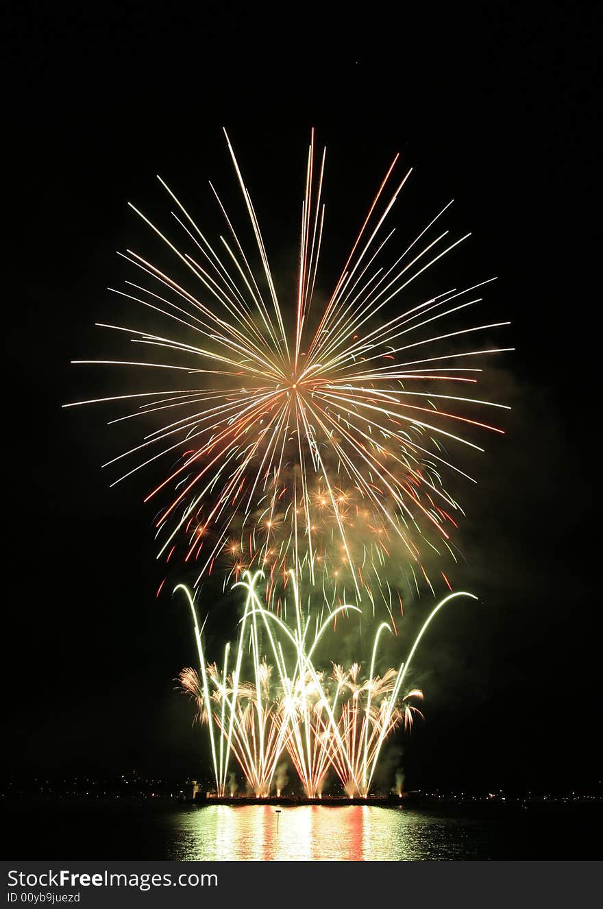 Beginning of the fireworks show in Vancouver