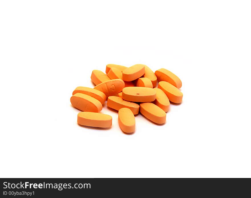 Group of vitamines close-up (isolated)