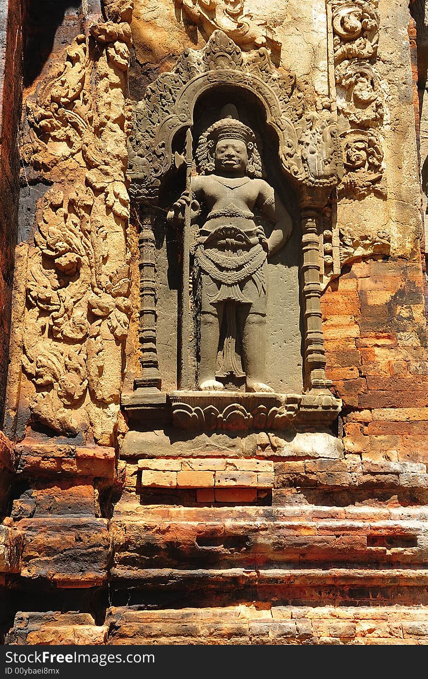 Cambodia Angkor Preah Ko Temple Carved Wall