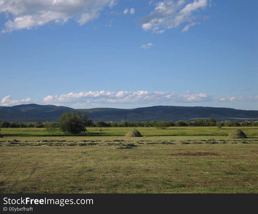 The haystacks. Russia, Buryatiya, 2007.