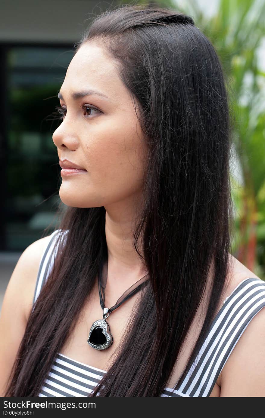 Attractive Thai woman in black and white. Attractive Thai woman in black and white.