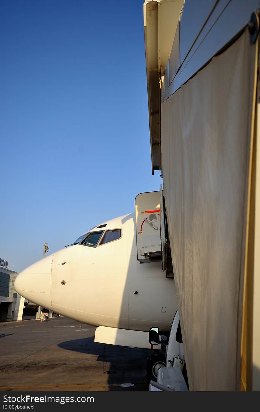 Airplane in airport of Ercan, Northern Cyprus. Airplane in airport of Ercan, Northern Cyprus