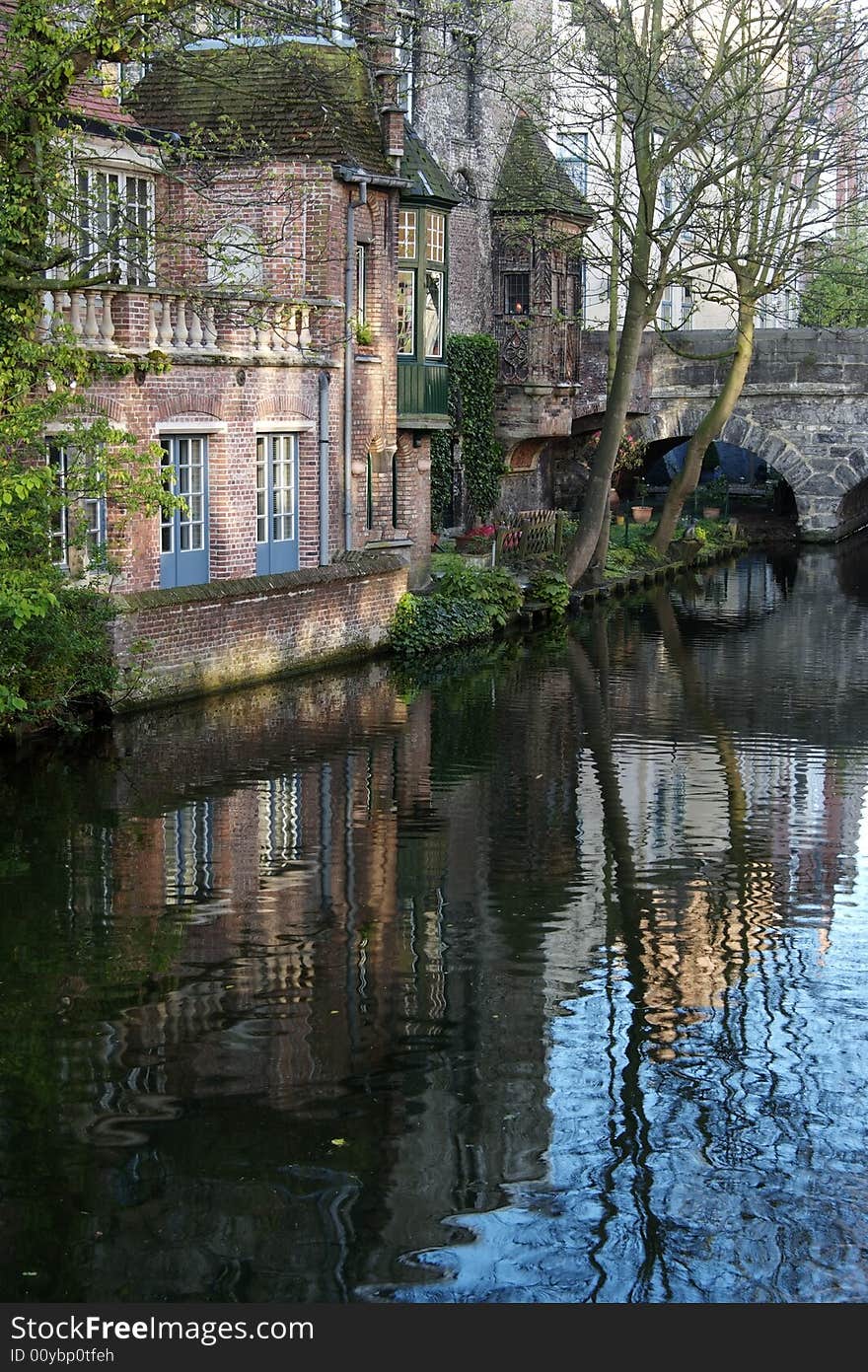 Detail of a house in medieval Brugge. Detail of a house in medieval Brugge