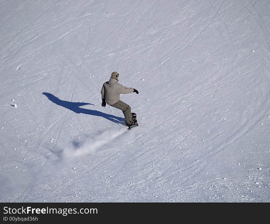 Snowboarder on the ski slope