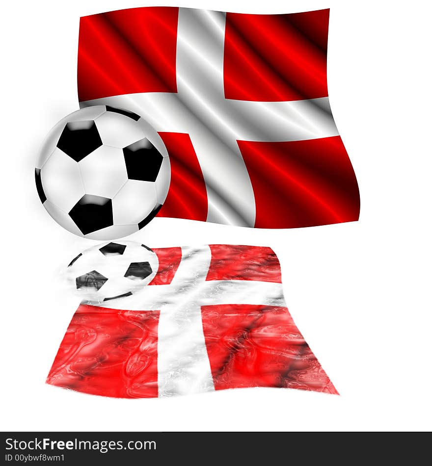 Illustration of a football ball with the switzerland flag at the back. Illustration of a football ball with the switzerland flag at the back