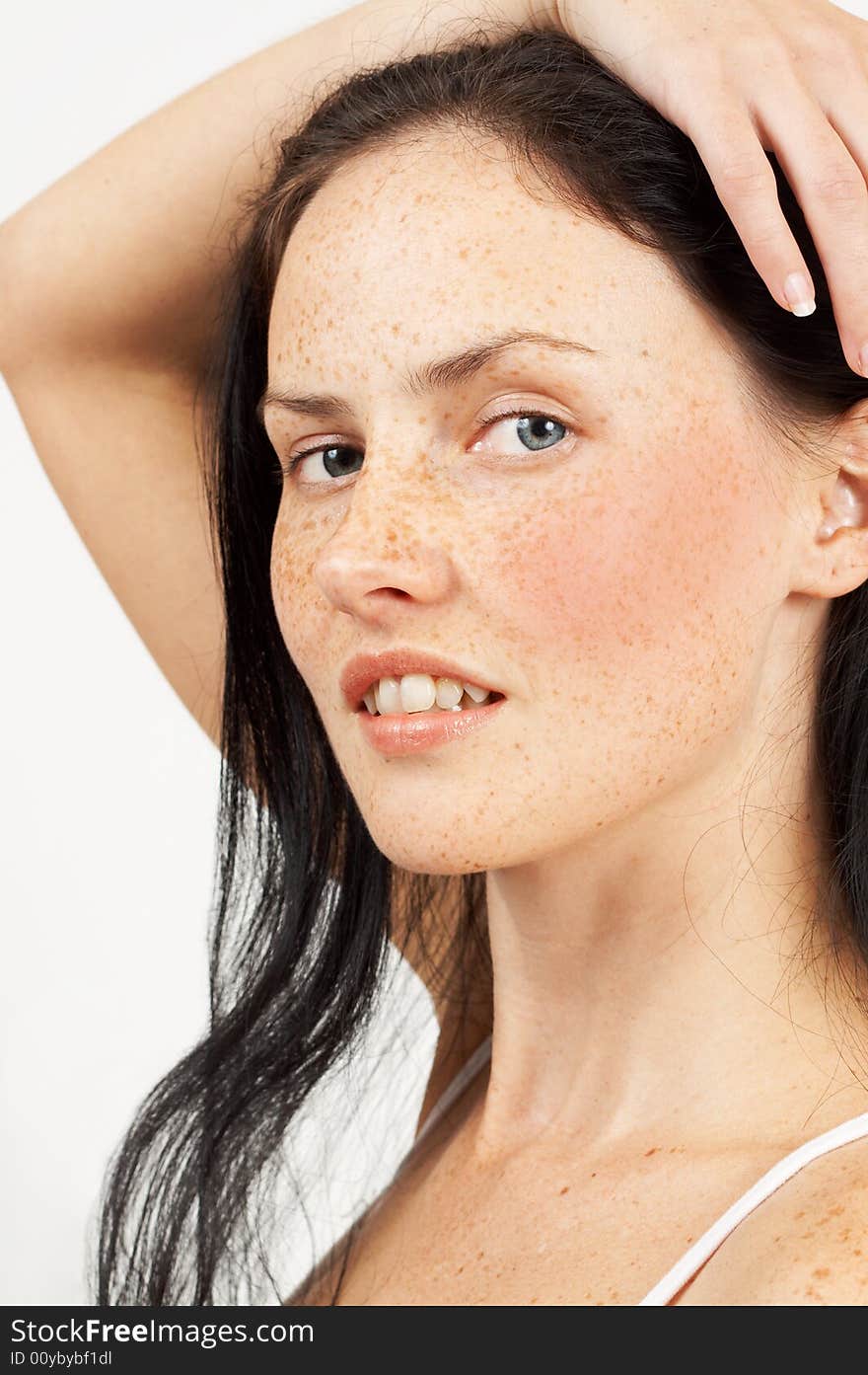 Portrait of beautiful brunette woman