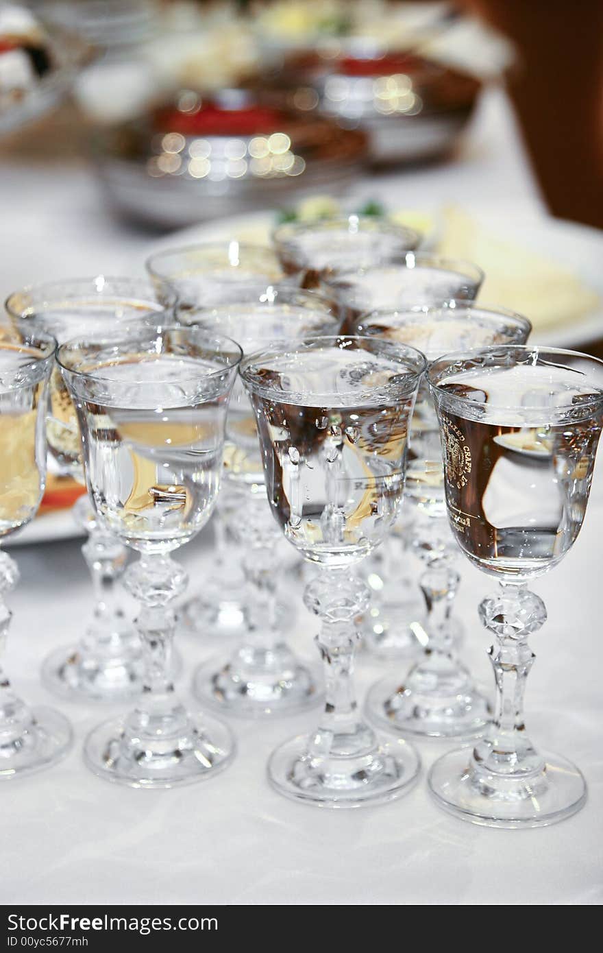 Wine-glasses with vodka