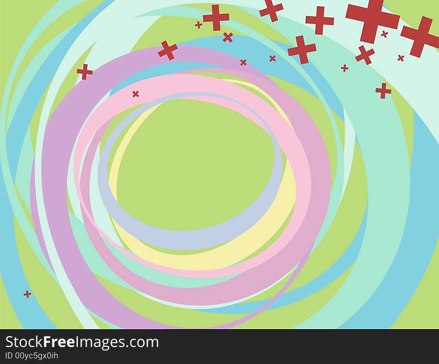 Composition of positive mark and circle. Composition of positive mark and circle