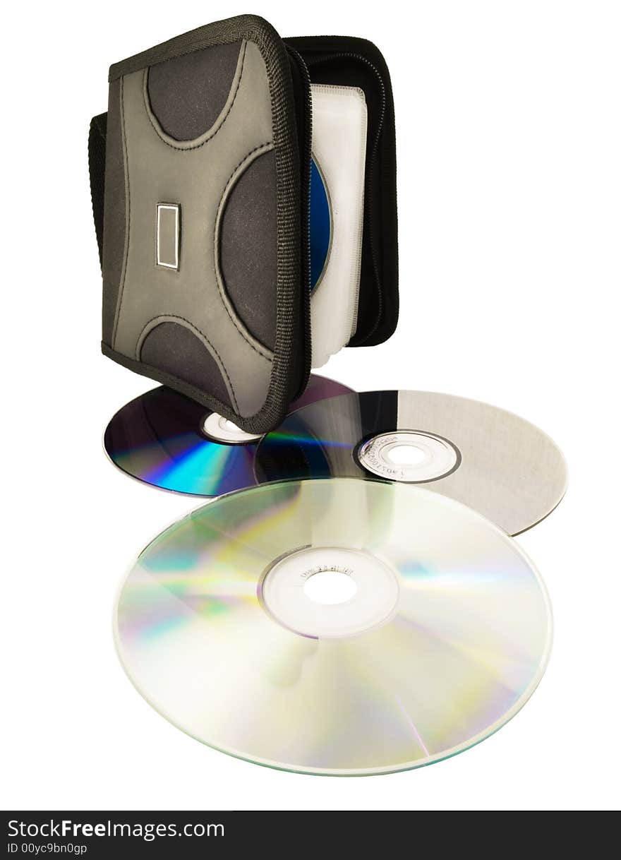 Computer disks digital white background dvd cd