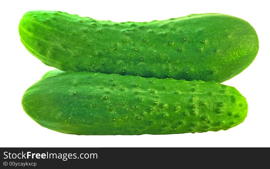 Cucumbers On A White Background