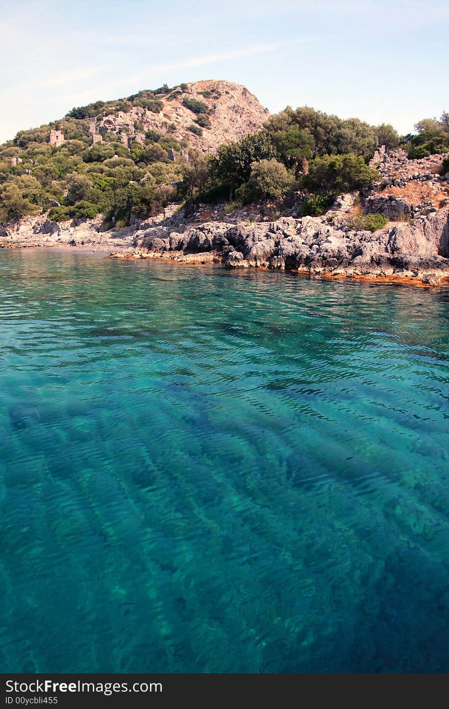 Coast of a beautiful island under clear sky