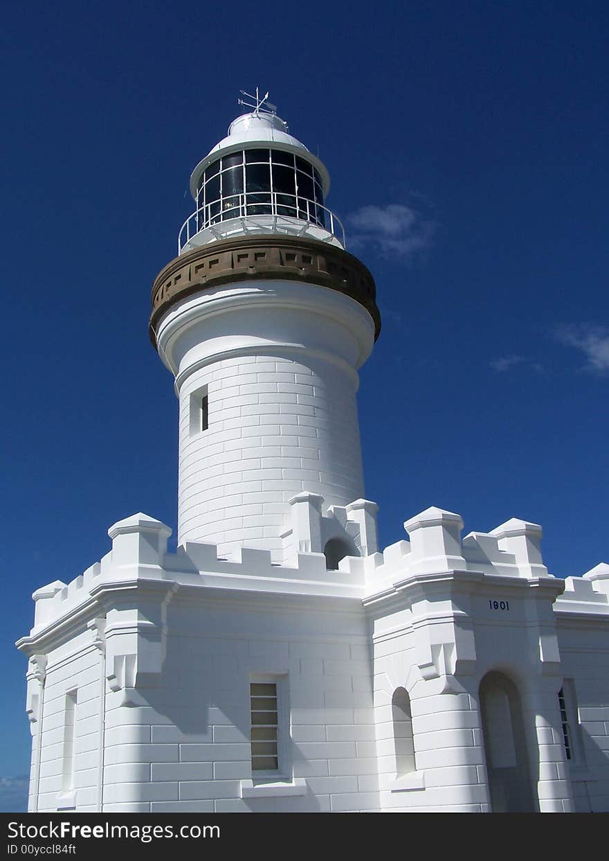 Lighthouse in byron bay, queensland australia . Lighthouse in byron bay, queensland australia