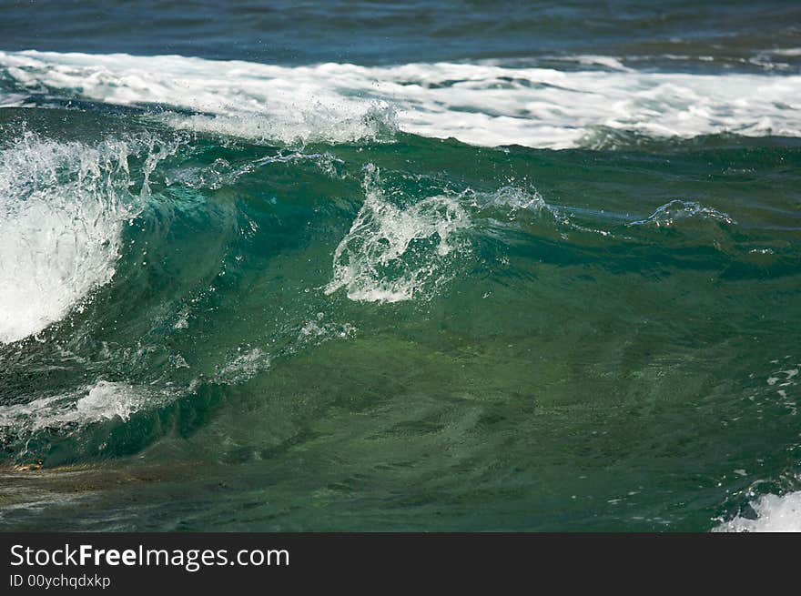 Crashing Waves on the Na Pali Shoreline