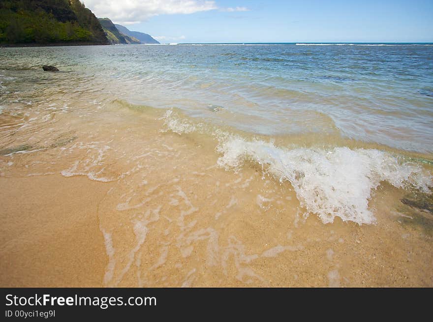 Crashing Waves on the Na Pali Shoreline, Kauai