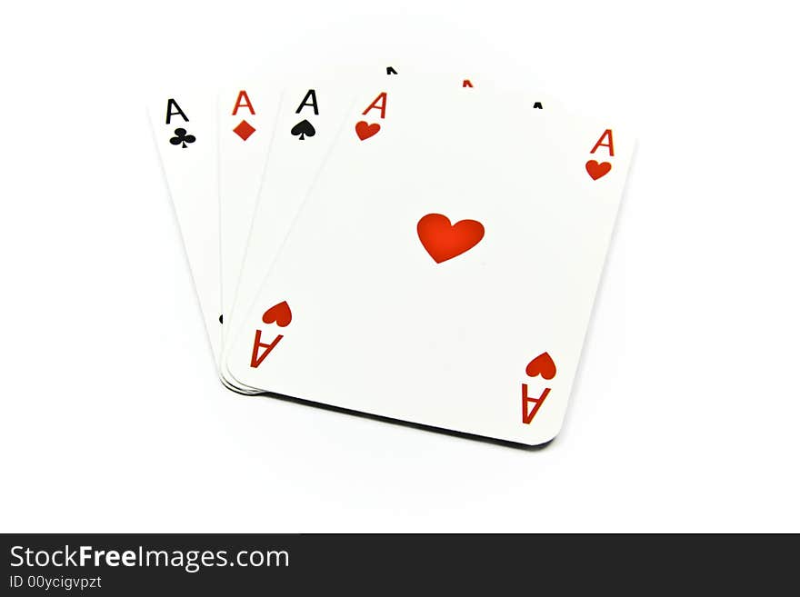 Four Aces Of Cards Isolated