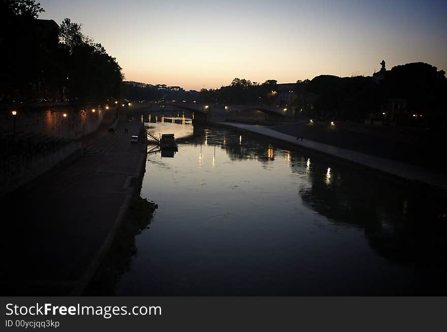 View of Tiber river in Rome. View of Tiber river in Rome