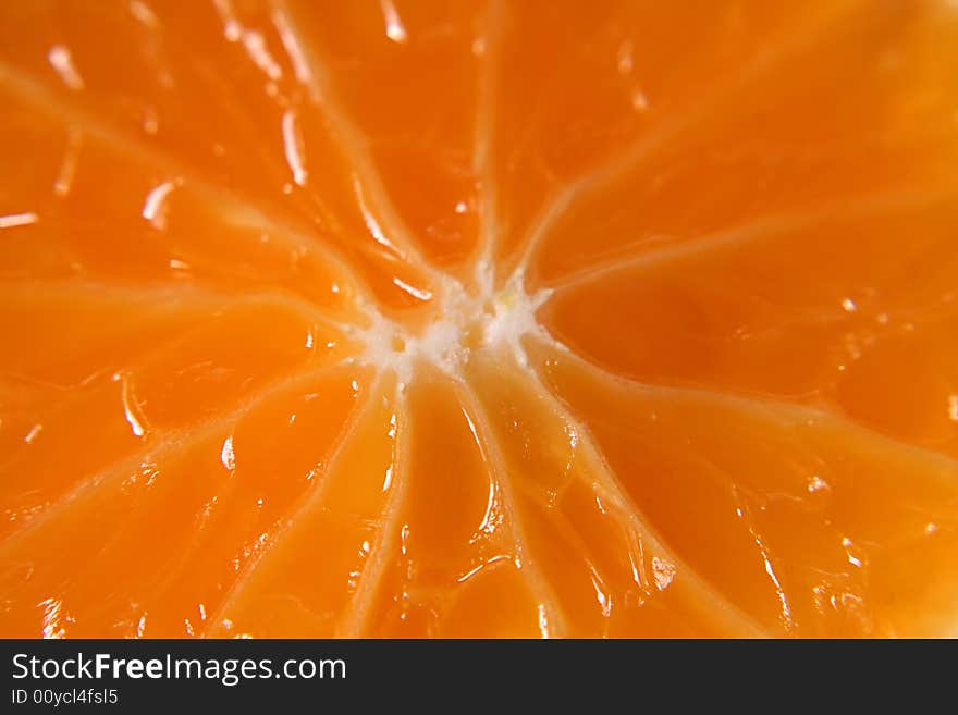 A close up of a fresh orange slice