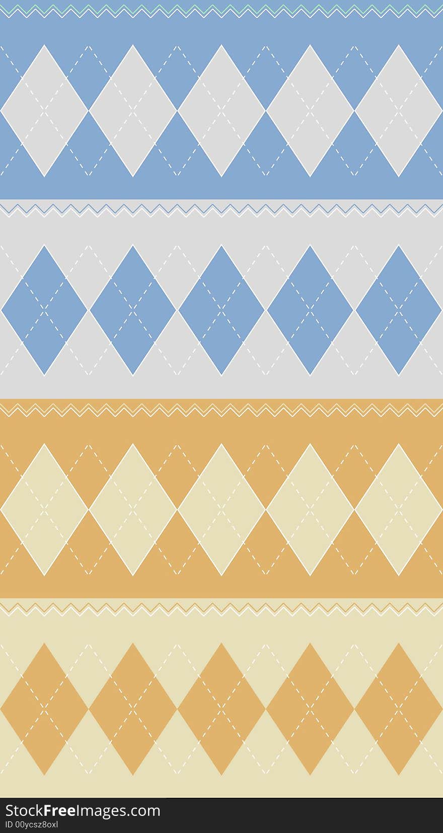 4 seamless background patterns with diamond shapes