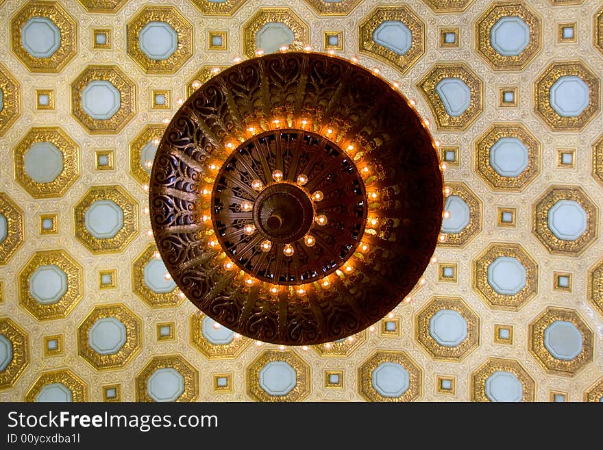 Chandelier  in the Canadian Bank of Commerce. Chandelier  in the Canadian Bank of Commerce