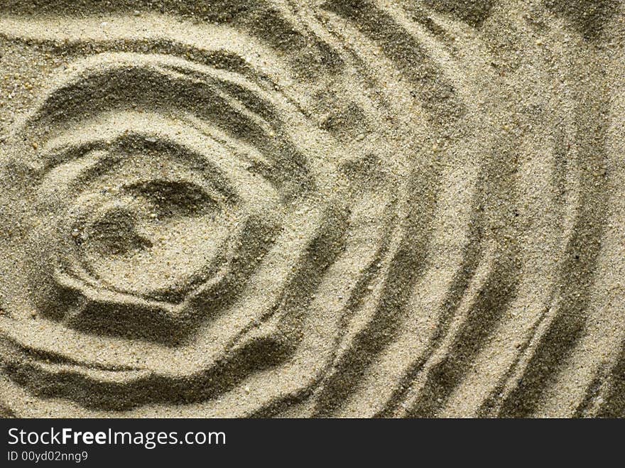 Simple pattern on sand surface. Simple pattern on sand surface