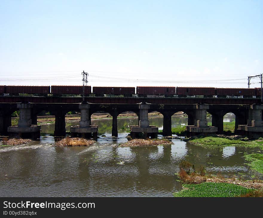 Transport Train over bridge