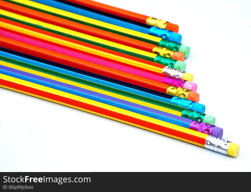 A shot of some colourful pencils