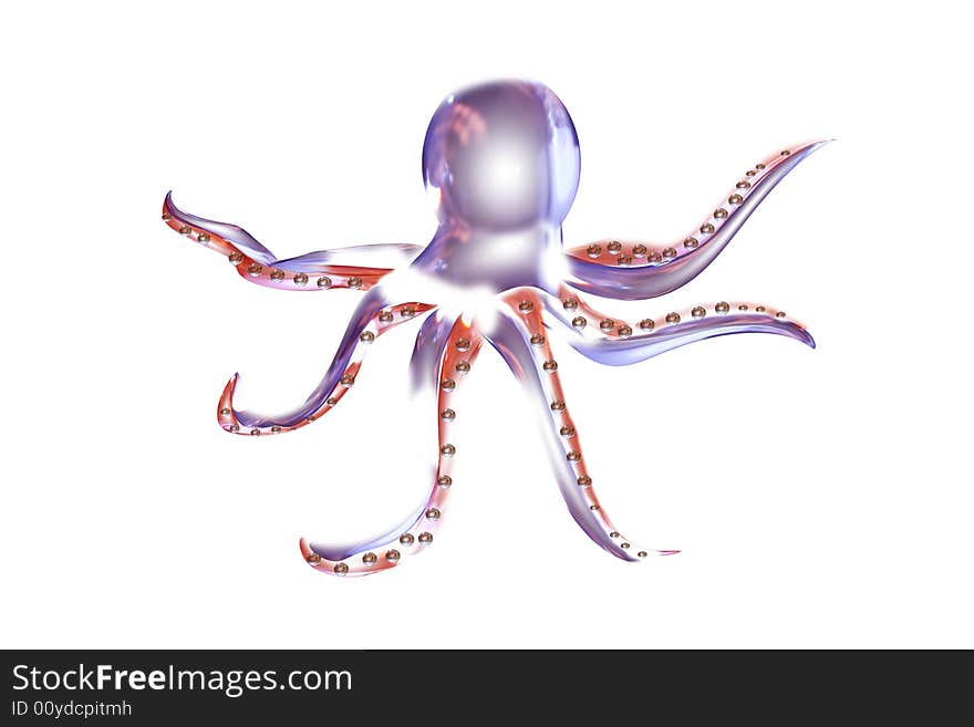 An abstract colorated octopus isolated