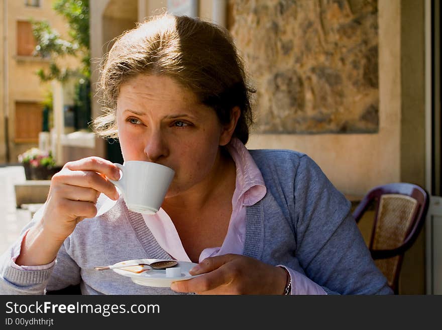 Woman Drinking Coffee