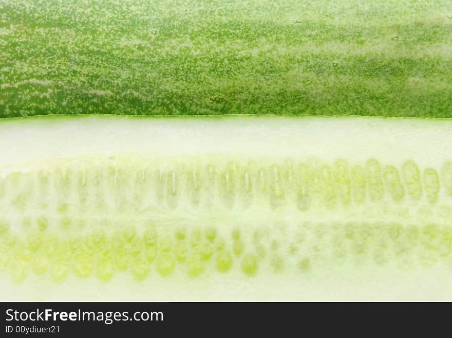 The internal of cucumber and skin.