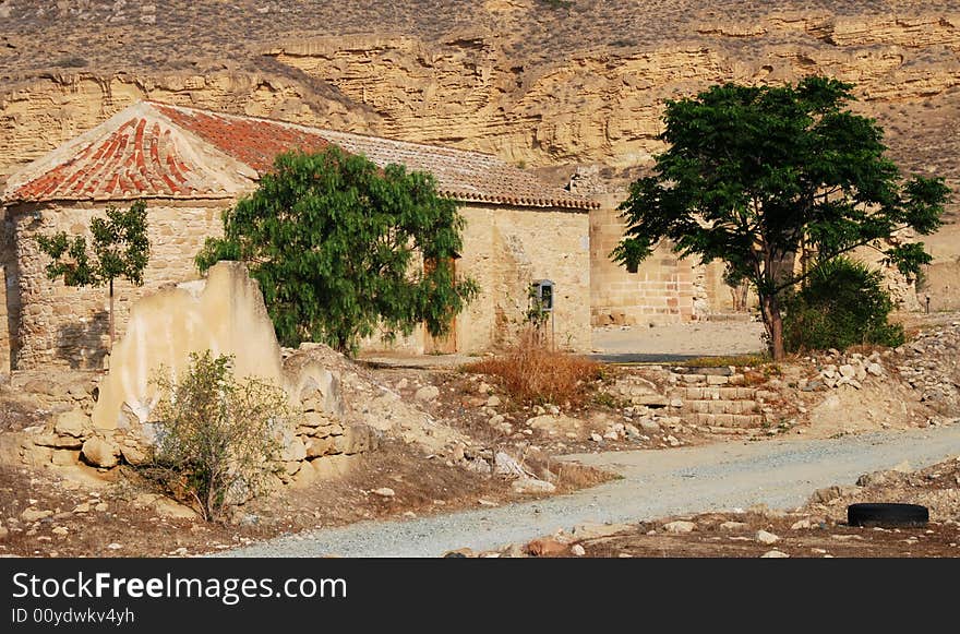 Ancient chapel in an old abandoned village in Cyprus