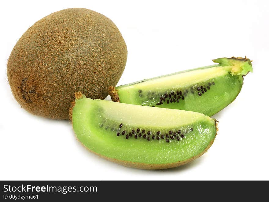 Isolate fresh kiwi fruit against white. Isolate fresh kiwi fruit against white