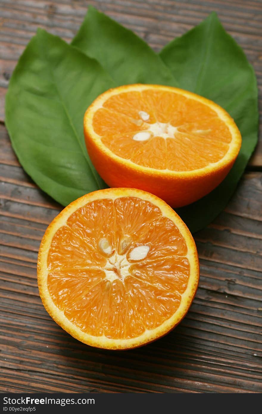 Juicy half oranges