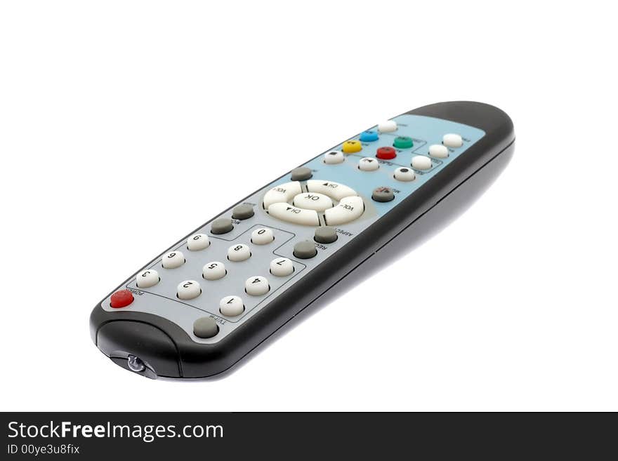 Remote control the TV, on a white background