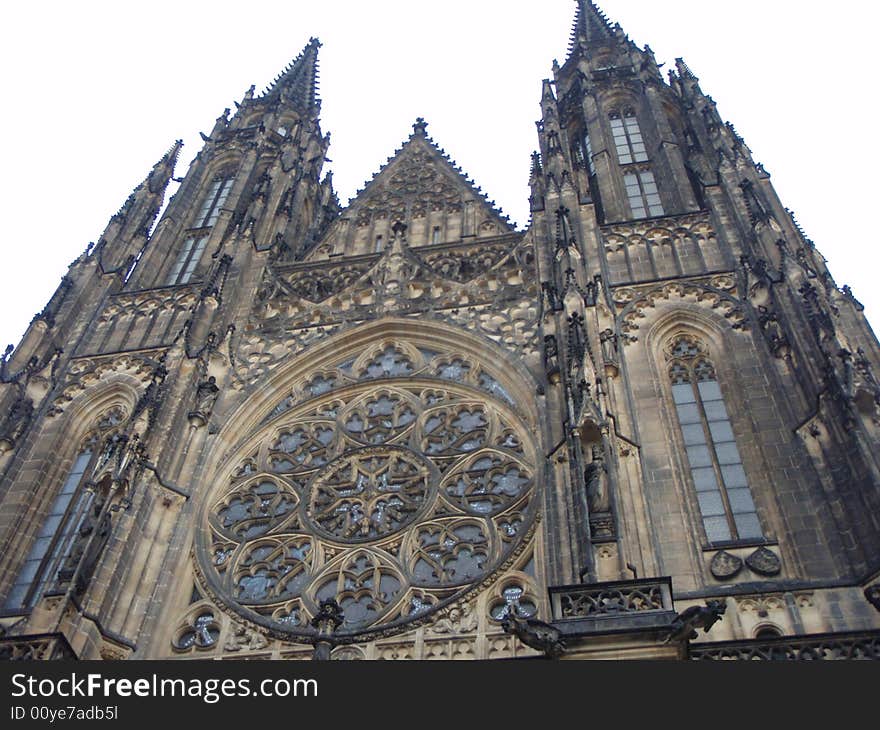 The front part of saint Vitus cathedral in Prague. The front part of saint Vitus cathedral in Prague.