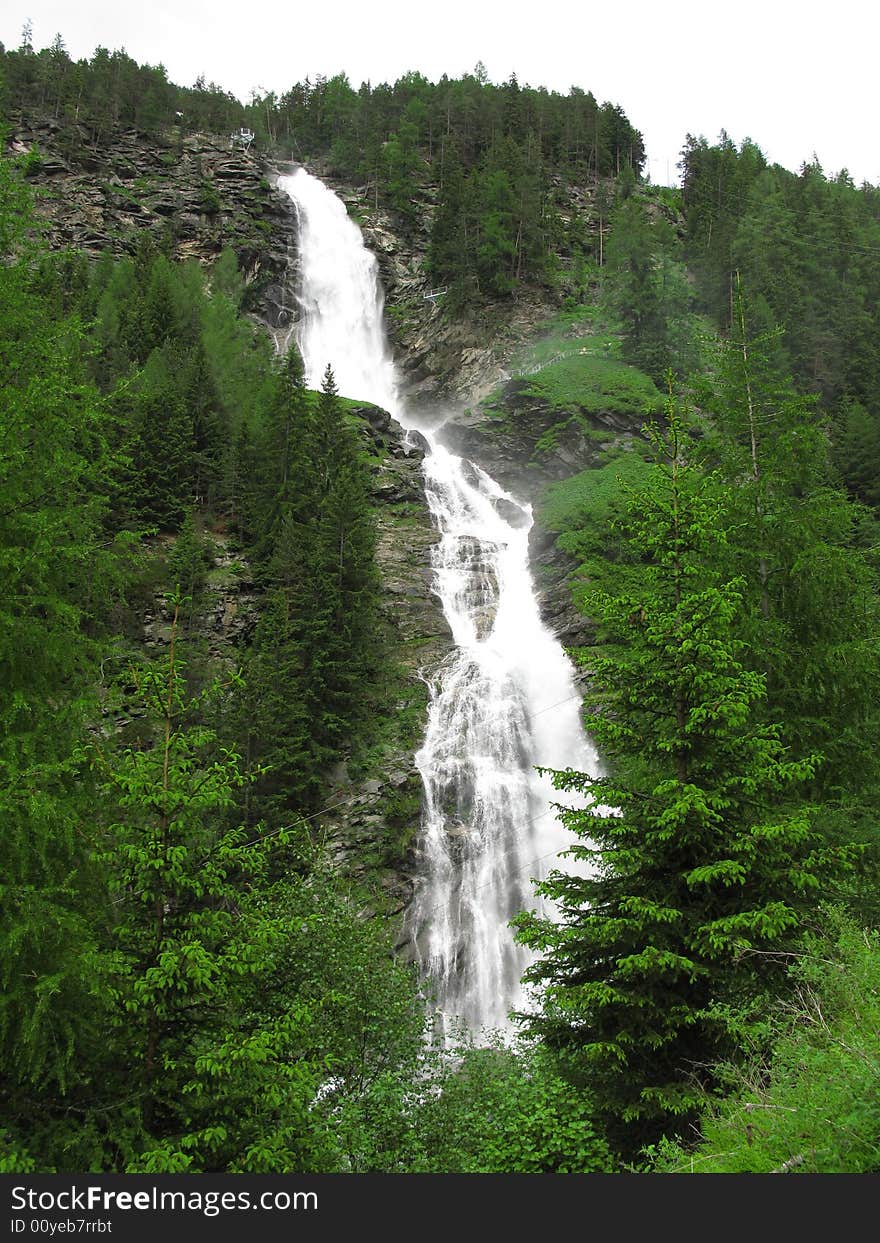 Waterfall in tirol in spring